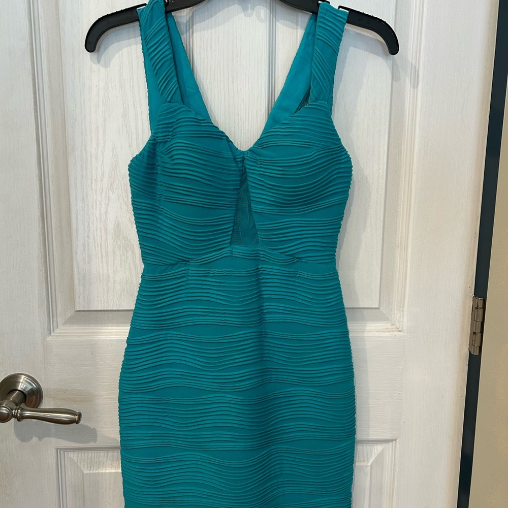 Elegant Teal Sleeveless Dress Hailey Logan by Adrianna Papell